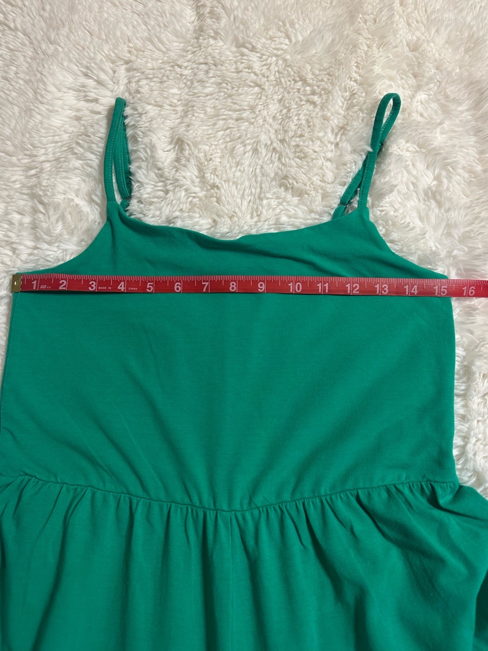 RDI Green Knit Wide Leg Jumpsuit Medium Sleeveless Spaghetti Strap Pockets - Picture 6 of 10